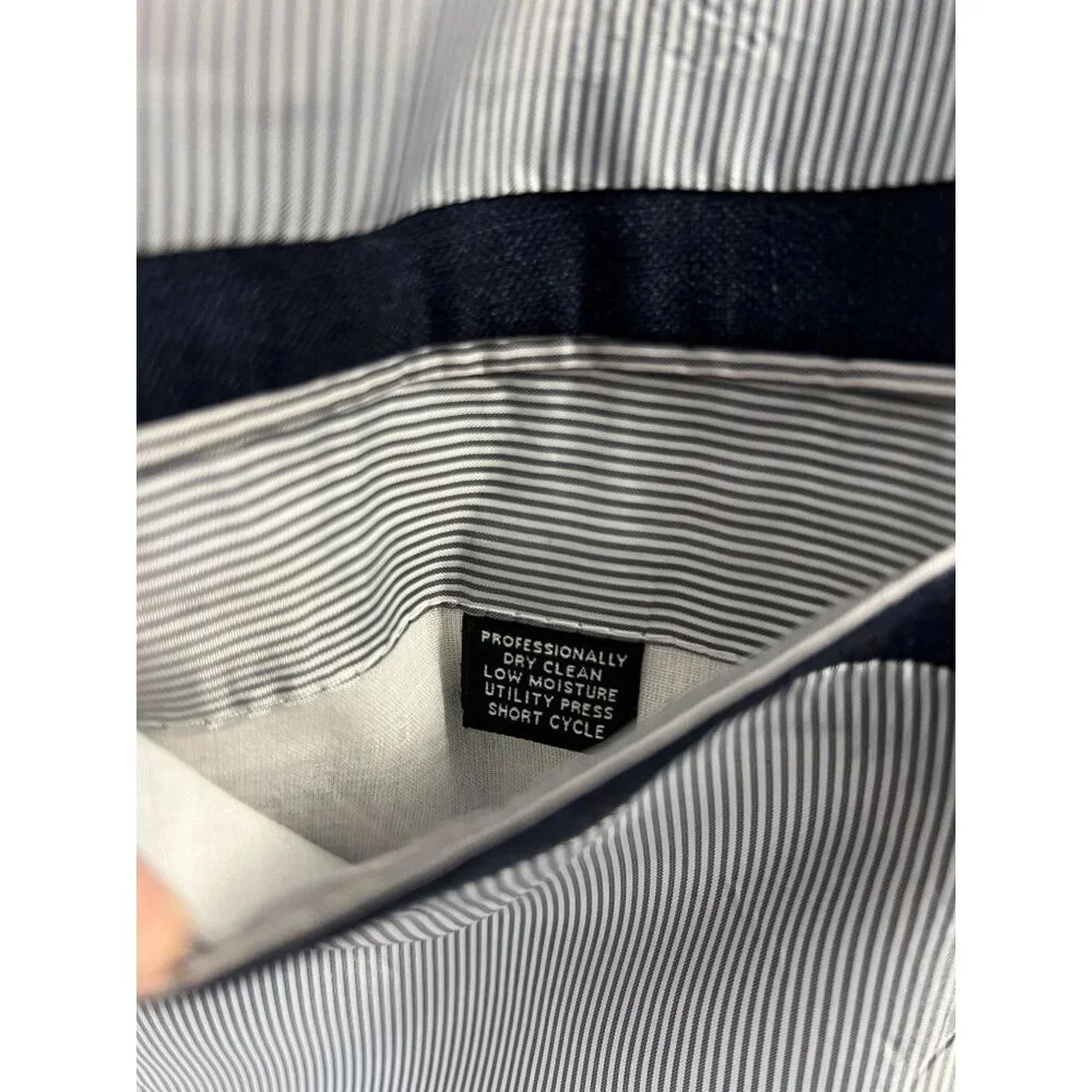 Jos A Bank Navy Sport Jacket Blazer Mens 43 Regular Classic Linen‎ Wool Blend